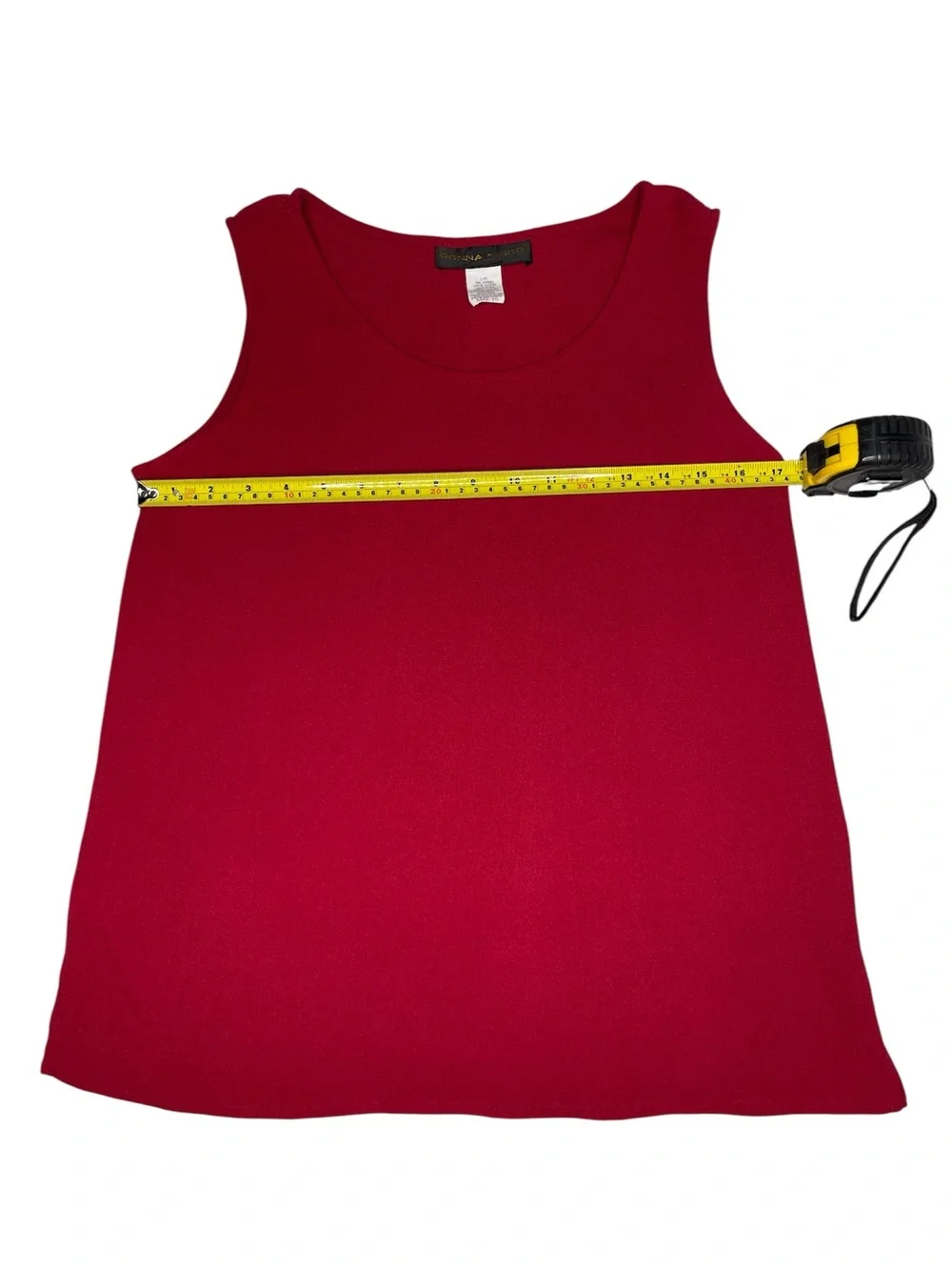 Donna Ricco Bright Red Scoop Neck Tank 16 - Picture 5 of 5